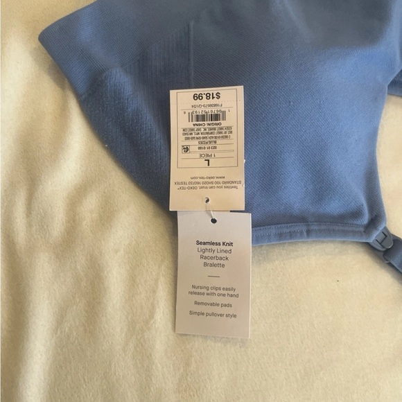 Auden Nursing Bra Bralette Womens Large Wireless Ribbed Racerback Blue - Picture 3 of 9